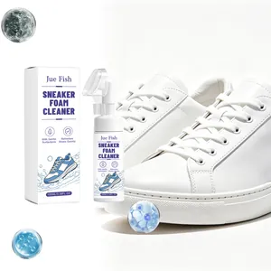 Sneaker Foam Cleaner Quick Whitening Decontamination For White Shoes Mesh Leather Canvas With Built-in Brush Head