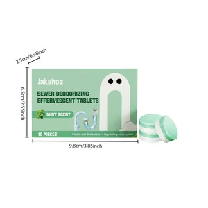 Detailed size specifications for mint scented sewer deodorizing effervescent tablets