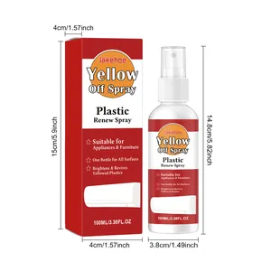 Spray renovador de plástico Jakehoe 100ml con dimensiones, botella blanca y caja