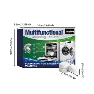 Jakehoe multifunctional cleaning tablets for dishwasher and washing machine with dimensions