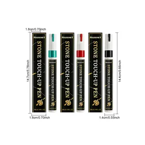 Dimension chart for HozoneX waterproof stone touch-up pens in black red and green