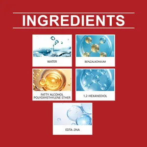 Detalle de ingredientes del spray de restauración plástica: Benzalkonium y EDTA-2NA