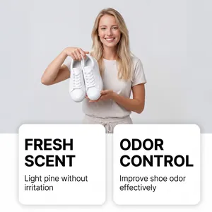 Detailansicht weißer Sneaker, die Geruchskontrolle und frischen Duft hervorheben