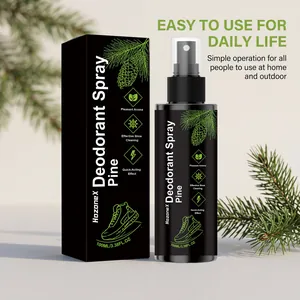 Detailansicht von HozoneX Kiefer-Schuh-Deodorant-Spray und Verpackung