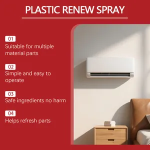 Spray renovador de plástico para limpiar y refrescar superficies de aire acondicionado.