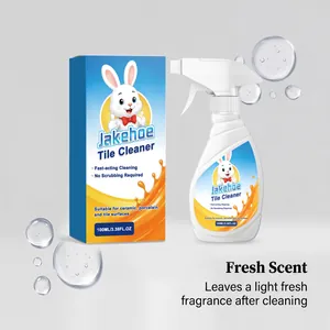 Detailansicht von Jakehoe Fliesenreiniger Spray und Box mit frischer Duftbeschreibung