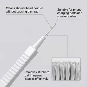 Close-up detail showing bristles of a multi-purpose cleaning brush for small holes and gaps