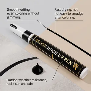 Black HozoneX stone touch-up pen highlighting outdoor weather resistance features