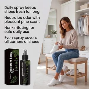 HozoneX Kiefer-Schuh-Deodorant-Spray in einer häuslichen Kleiderschrank-Umgebung