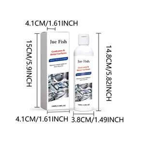 Detailansicht des Jue Fish Edelstahlreinigers mit präzisen Produktabmessungen und Maßen