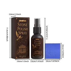 Professionele JAKEHOE 50ml steenpolijstspraykit met afmetingen en reinigingsdoekje