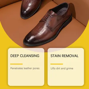 Deep cleansing and stain removal effect on brown crocodile leather shoes