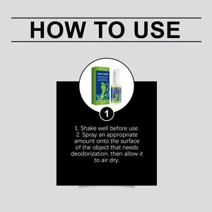 Step-by-step instruction guide for Jue Fish foot odor spray on how to use effectively.