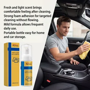 Multi-purpose foam cleaner for car interior cleaning shown with portable spray bottle