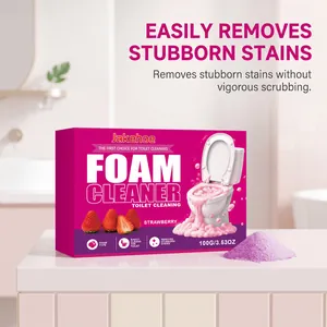 Jakehoe strawberry scented foam toilet cleaner powder for removing stubborn stains effectively