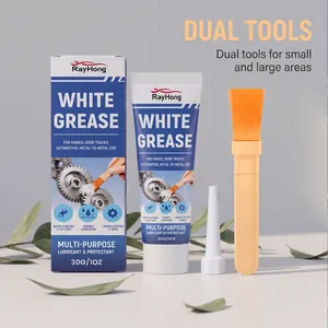 Detailed view of RayHong 30g white grease tube including application brush and tip