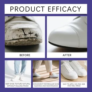 Detailed view showing the impressive cleaning effect on white sneakers before and after use