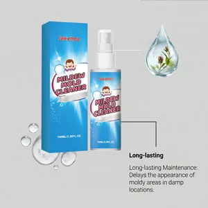 Detalle del spray limpiador de moho Jakehoe 100ml con info de mantenimiento duradero