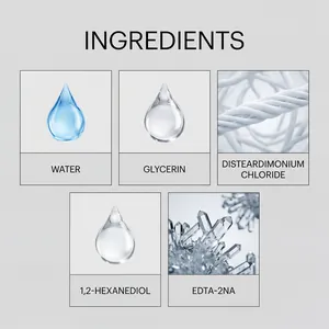 Ingredienti principali dello spray YEGBONG per peli di gatto con acqua e glicerina