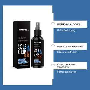 Infographic of Hozone X shoe grip spray detailing active ingredients and benefits