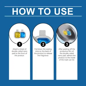 Step-by-step instructions for installing the trash can deodorizer with nano pads