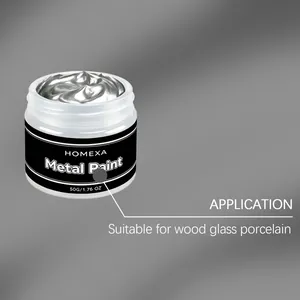 Pintura metálica al agua plateada para superficies de madera, cristal y porcelana fina