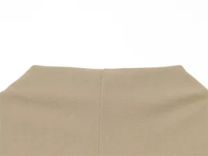 Close-up view showing the elegant half-high collar and premium fabric texture of the top.