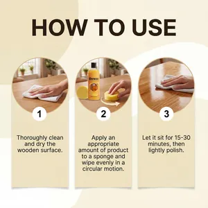 Detailed step-by-step instructions for applying wood furniture polish and beeswax