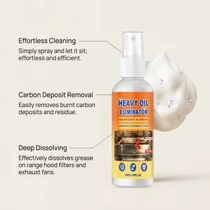 Heavy oil eliminator spray for efficient kitchen grease and carbon deposit removal.