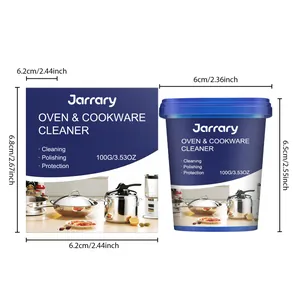 Jarrary 100g oven and cookware cleaning paste with packaging and product dimensions