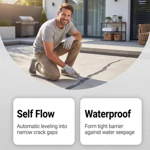 Self-leveling waterproof concrete crack filler for outdoor pavement repair gaps
