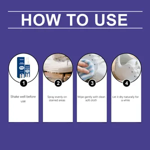 Step-by-step instructions for using JAKEHOE shoe cleaner spray on white sneakers