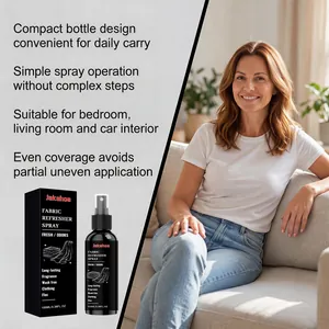 Características del spray refrescante para telas Jakehoe en un salón de casa moderno