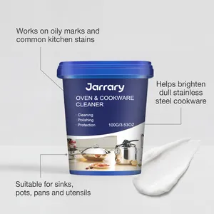 Jarrary professional oven and cookware cleaning paste for removing tough stainless steel stains