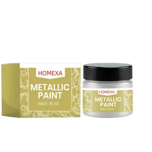 HOMEXA Silber Metallic-Farbe 50g für Möbel Glas Holz Keramik DIY Renovierung