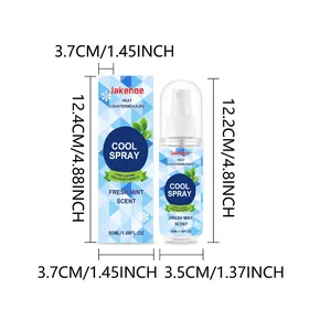 Jakehoe erfrischendes Minz-Kühlspray 50ml mit genauen Maßen für Flasche und Box