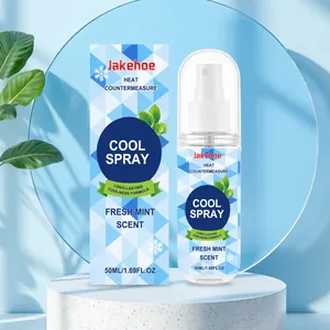 Detailansicht der JAKEHOE 50ml Minz-Kühlsprayflasche und ihrer Schutzverpackung