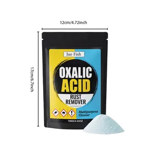 Product dimensions for Jue Fish multipurpose oxalic acid rust remover powder pouch