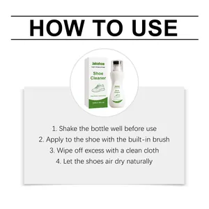 Complete how-to-use guide for Jakehoe gentle formula shoe cleaner with built-in brush