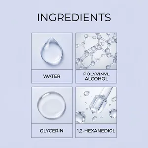 Detail view showing ingredients of diamond painting sealer: water, PVA, glycerin.