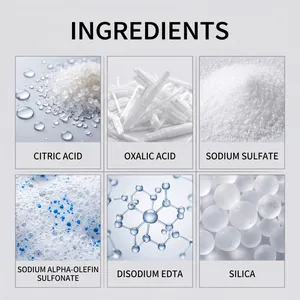 Detailed view of active ingredients in professional rust remover powder