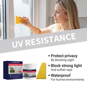 Detaillierte Anwendung der Mattglasfarbe auf Fenstern für UV-Schutz und Privatsphäre