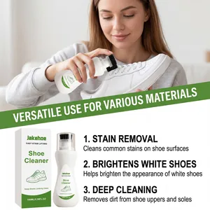 Jakehoe shoe cleaner used on white sneakers for stain removal and deep cleaning