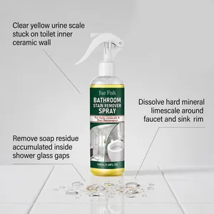 Jue Fish bathroom stain remover spray for cleaning limescale and soap residue on tiles