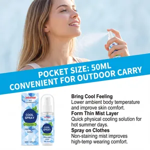 Detailansicht der Vorteile des 50-ml-Minz-Kühlsprays für Outdoor-Nutzung und Hautkomfort