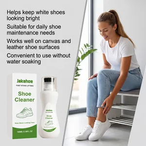 JAKEHOE shoe cleaner kit for fast stain removal on white leather and canvas sneakers