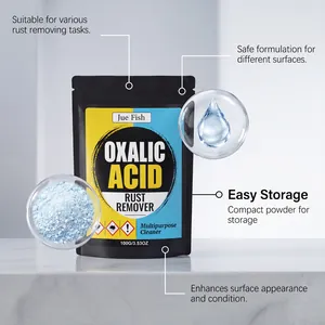 Detail of Jue Fish oxalic acid rust remover powder with key cleaning feature highlights
