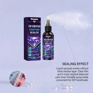 Close-up detail of Dowmoo 100ml diamond painting sealer showing the sealing effect