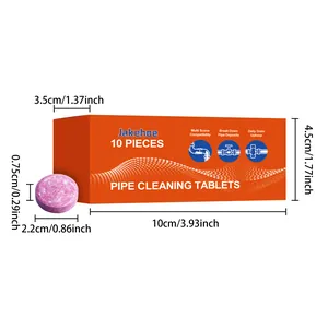 JAKEHOE pipe cleaning tablets 10 pieces box with precise product dimensions info