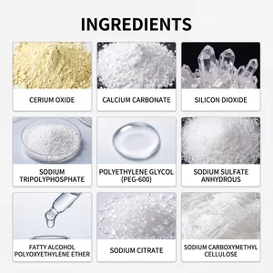 Detailed list of chemical ingredients for exhaust pipe polishing paste in a grid view